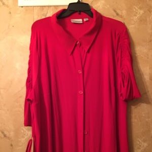 Little Red Button Down Dress